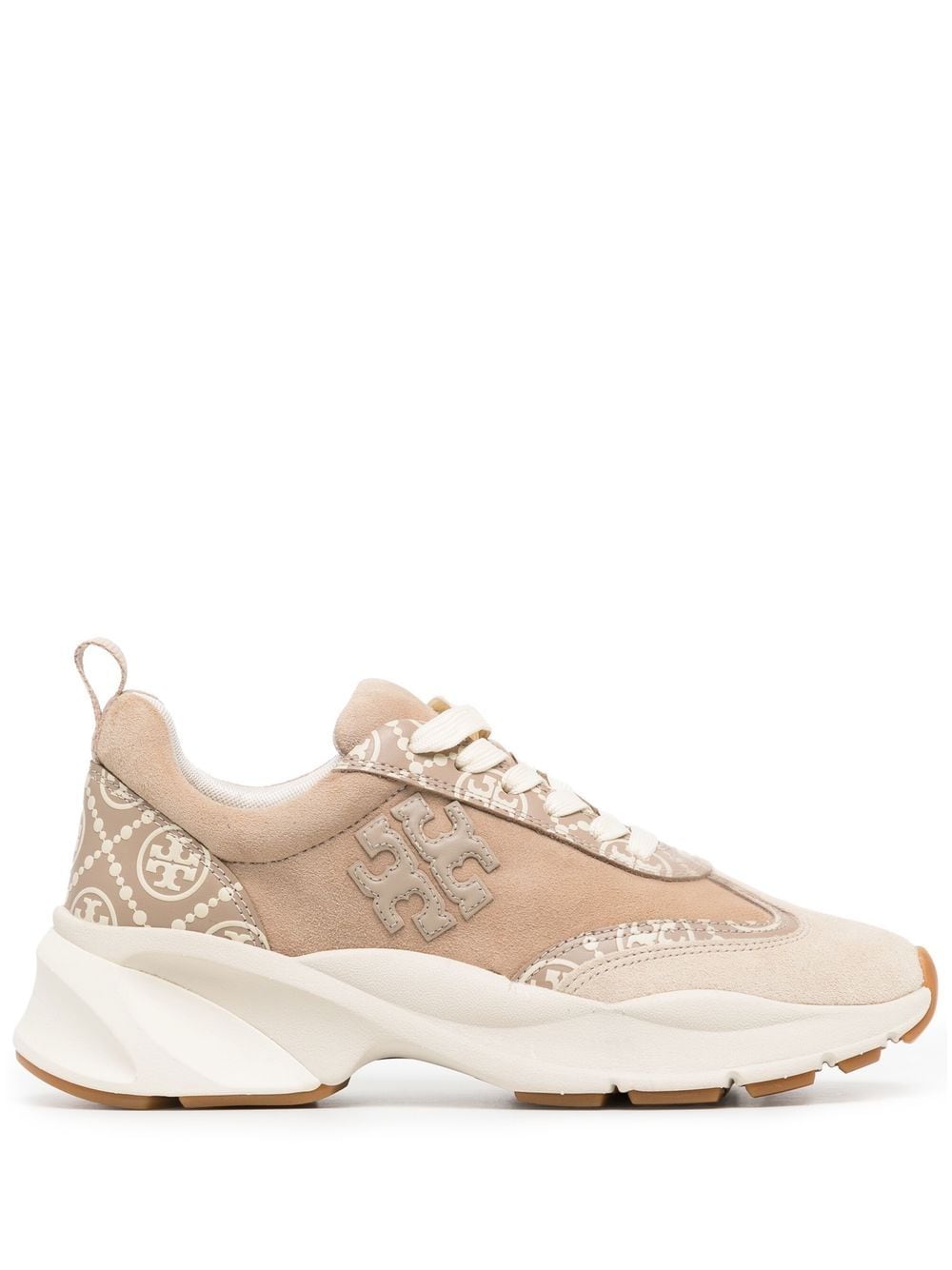 Tory Burch monogram-print low-top sneakers - Neutrals von Tory Burch