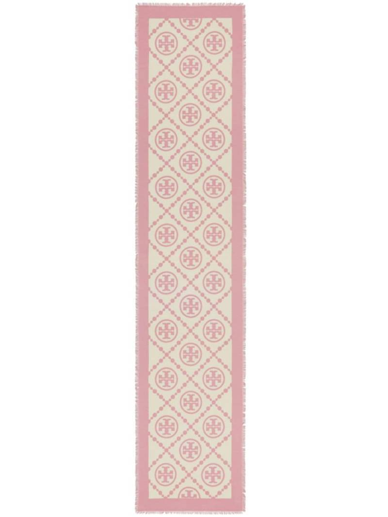 Tory Burch oblong double T-print scarf - Pink von Tory Burch