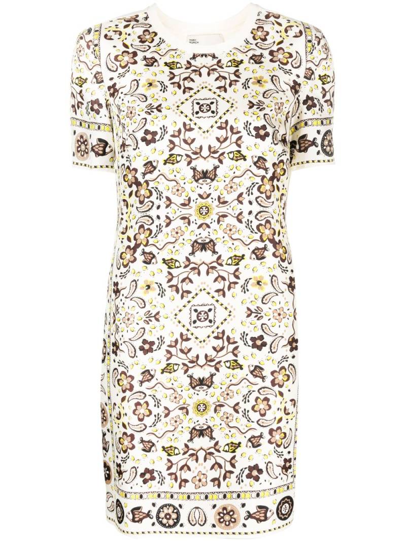 Tory Burch paisley-print silk dress - Neutrals von Tory Burch