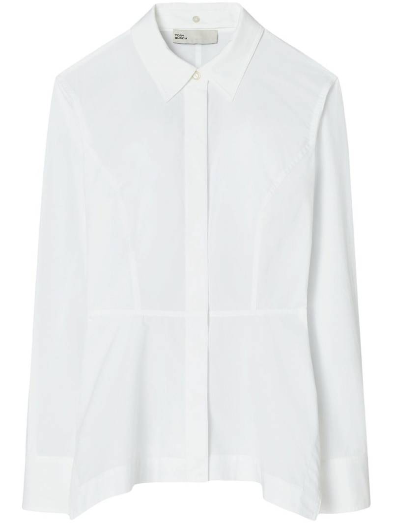 Tory Burch peplum cotton-poplin shirt - White von Tory Burch