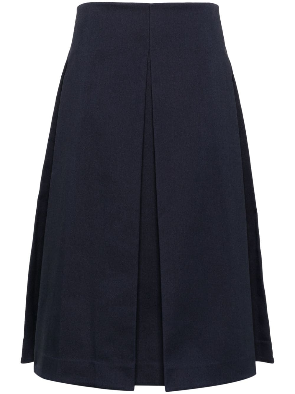 Tory Burch pleated twill midi skirt - Blue von Tory Burch