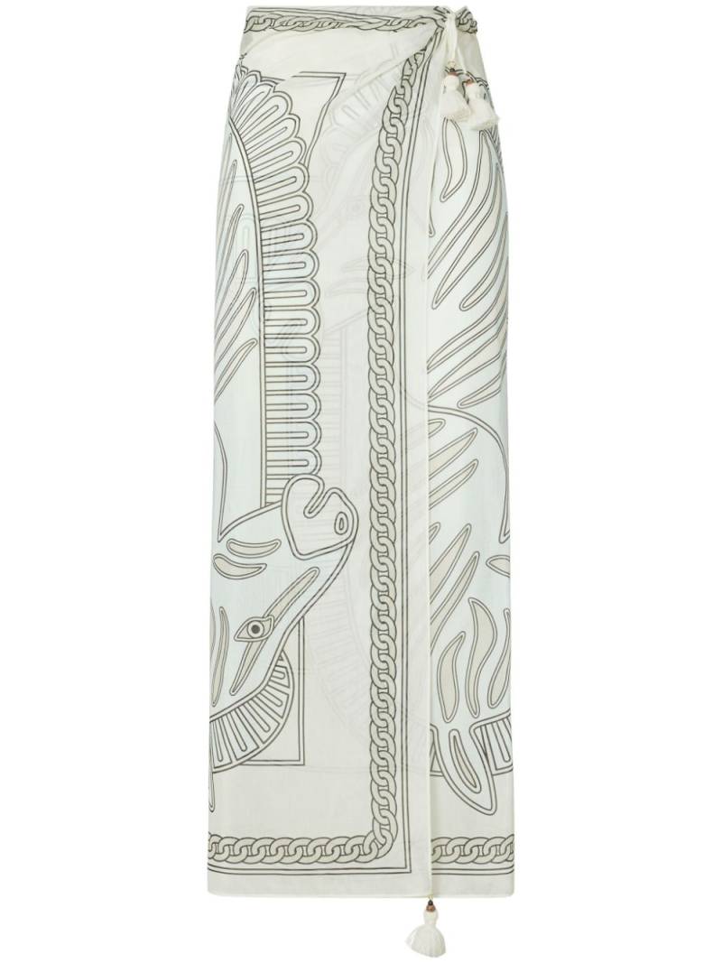 Tory Burch printed pareo - White von Tory Burch