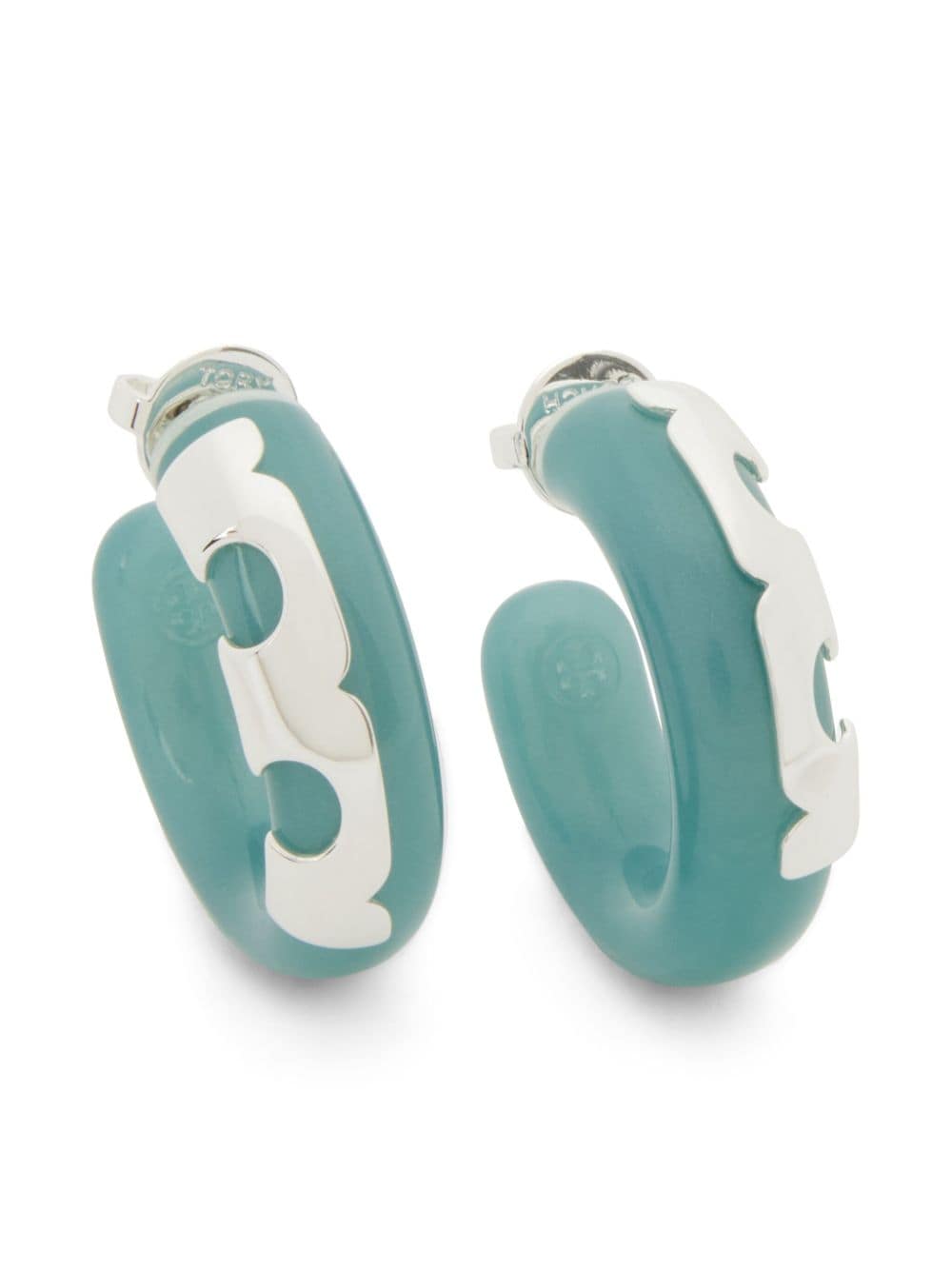 Tory Burch resin hoop earrings - Blue von Tory Burch