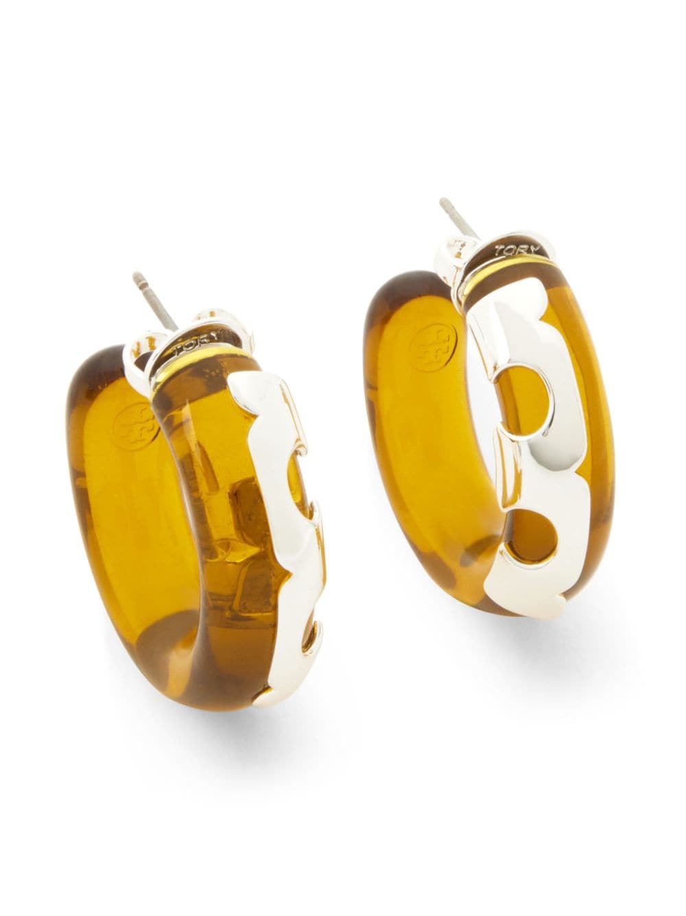 Tory Burch resin hoop earrings - Yellow von Tory Burch