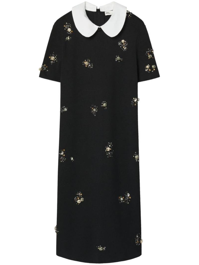 Tory Burch rhinestone-embellished sweater dress - Black von Tory Burch