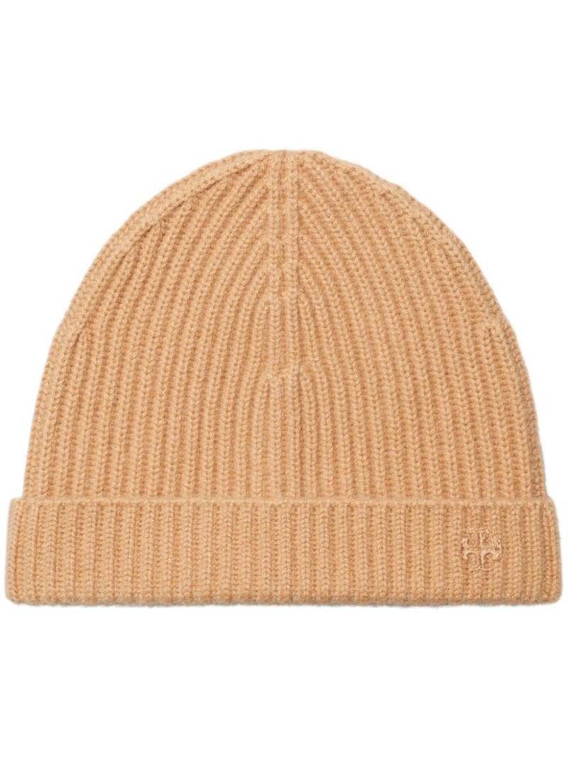 Tory Burch ribbed cashmere beanie - Neutrals von Tory Burch