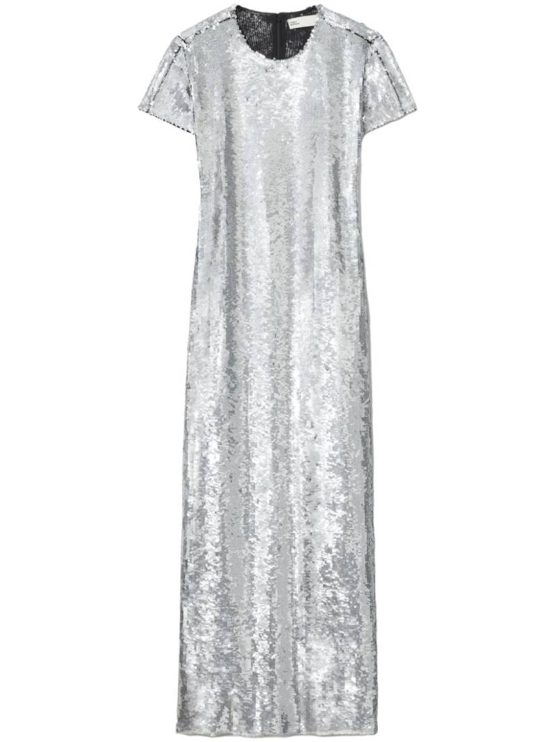 Tory Burch sequin-embellished T-shirt dress - Silver von Tory Burch