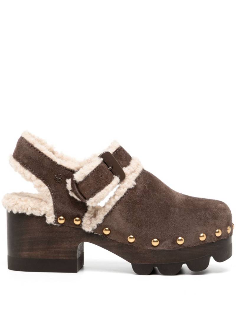 Tory Burch shearling clogs - Brown von Tory Burch