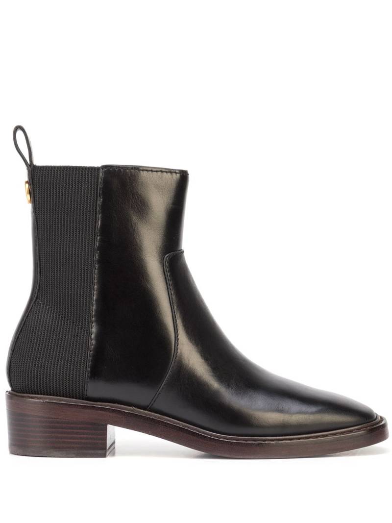 Tory Burch square-toe leather Chelsea boots - Black von Tory Burch