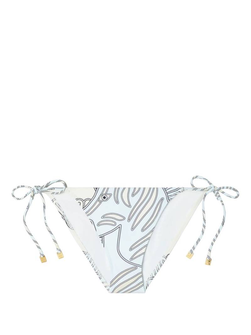 Tory Burch string-print bikini-bottoms - Blue von Tory Burch