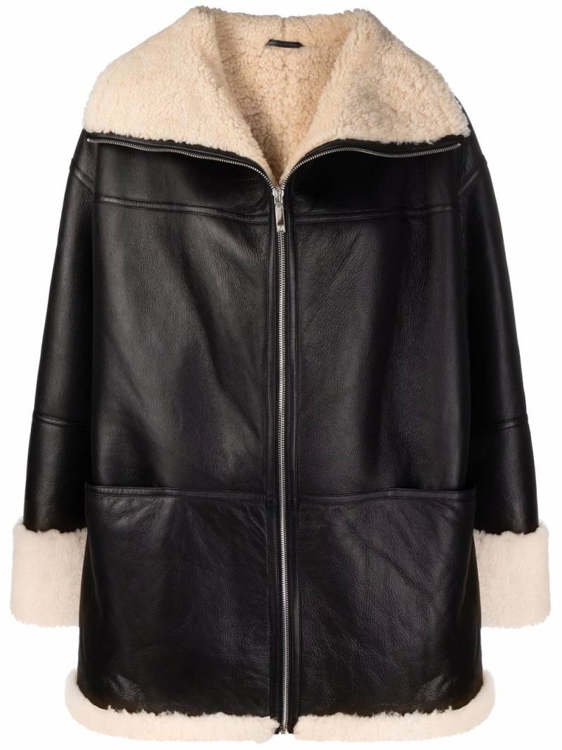 TOTEME Signature shearling jacket - Black von TOTEME