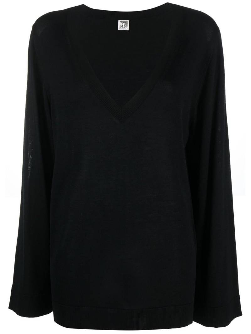 TOTEME V-neck knitted jumper - Black von TOTEME