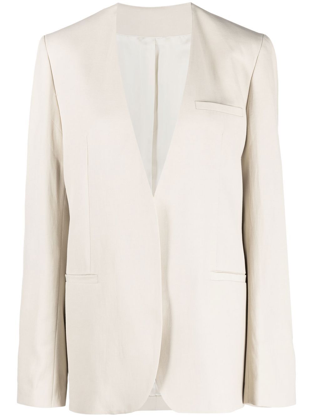 TOTEME collarless single-breasted blazer - Neutrals von TOTEME