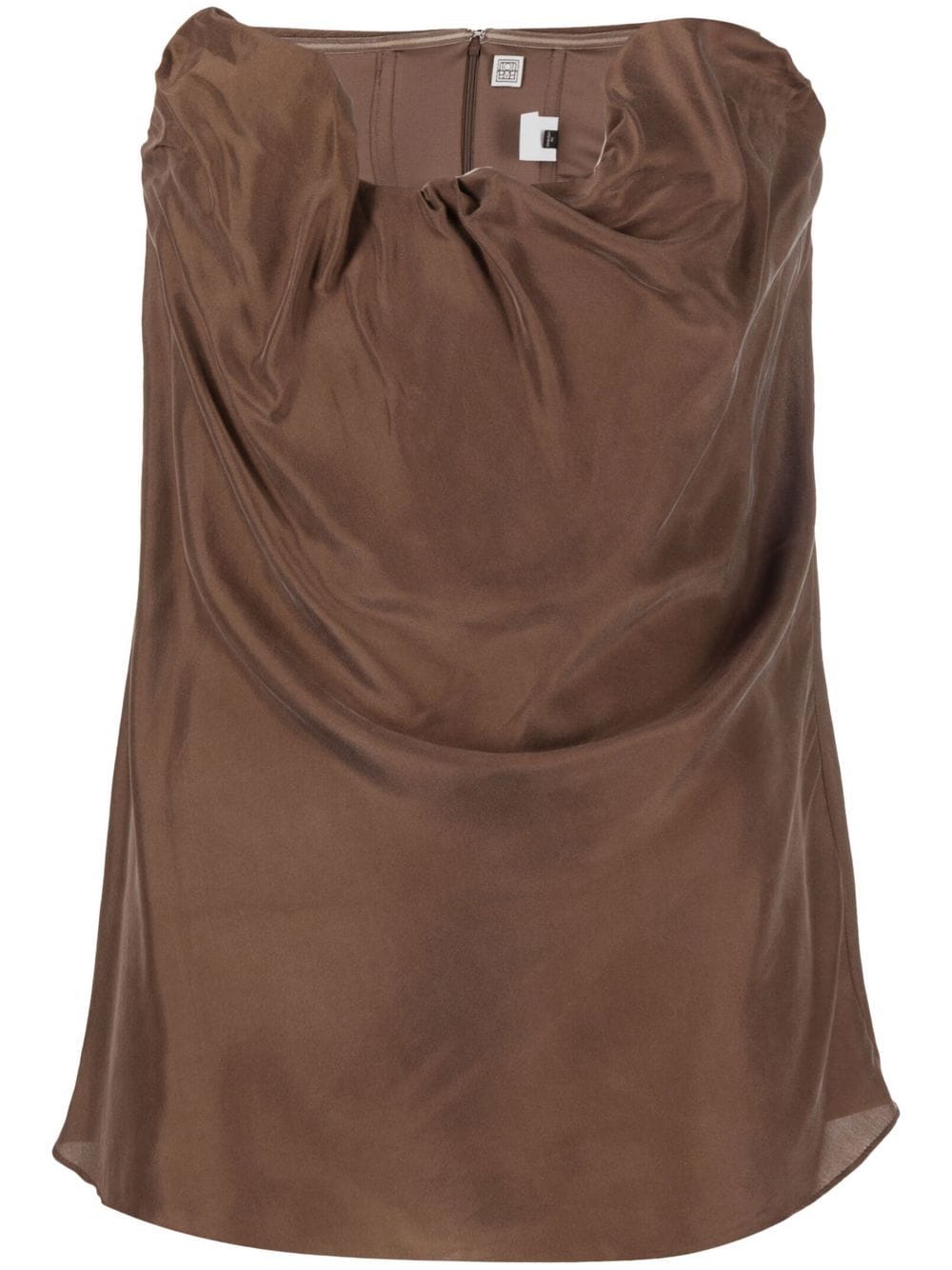 TOTEME cowl-effect strapless blouse - Brown von TOTEME