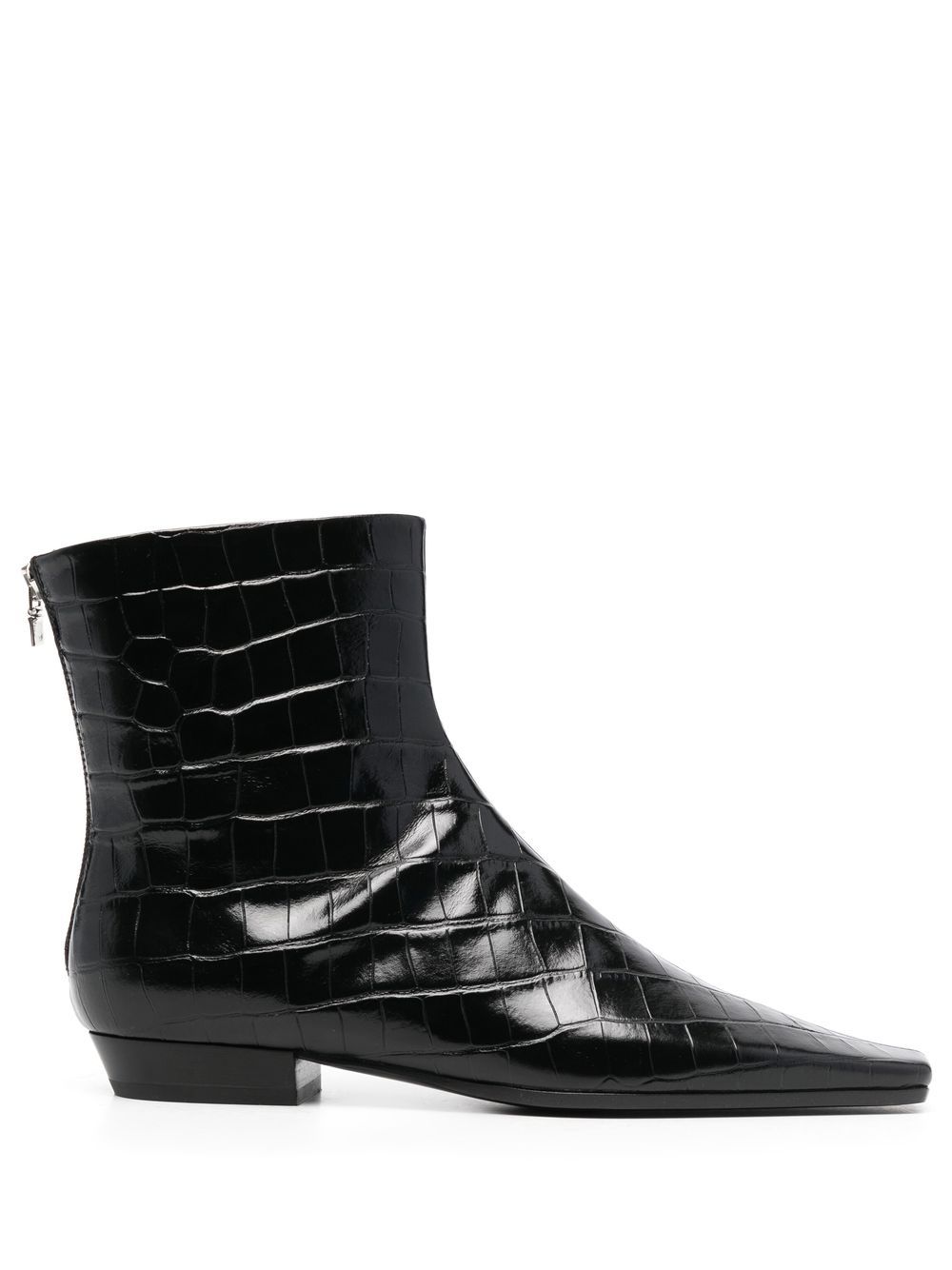 TOTEME crocodile-effect 25mm boots - Black von TOTEME