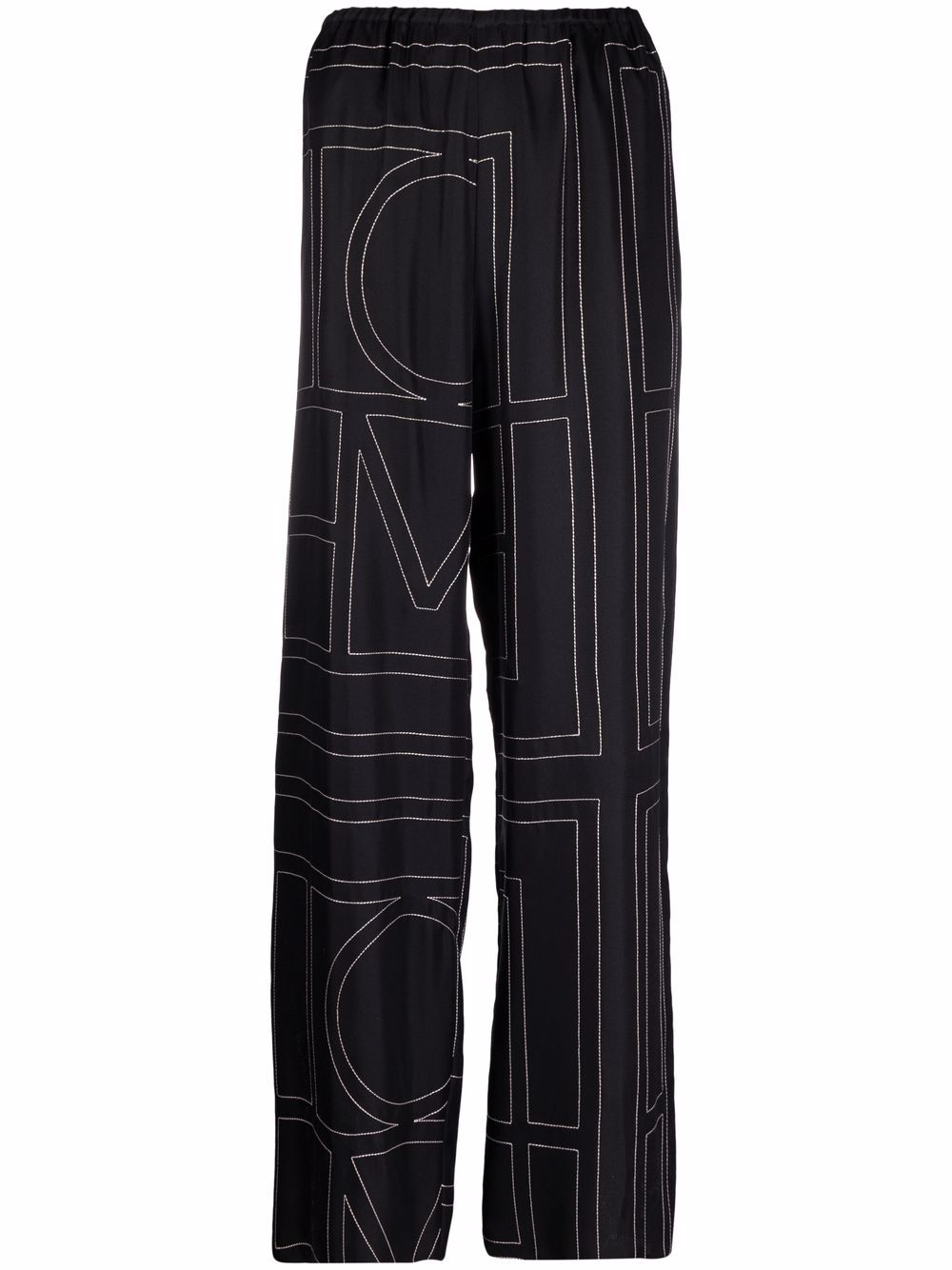 TOTEME monogram silk pyjama bottoms - Black von TOTEME