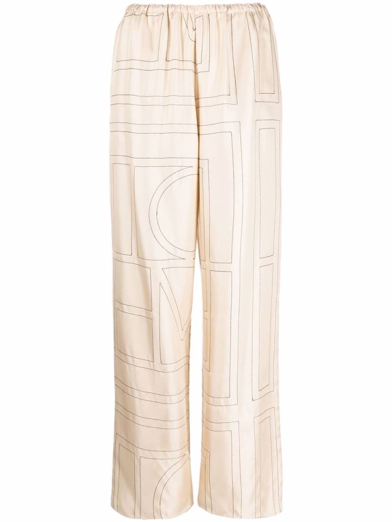 TOTEME monogram silk pyjama trousers - Neutrals von TOTEME