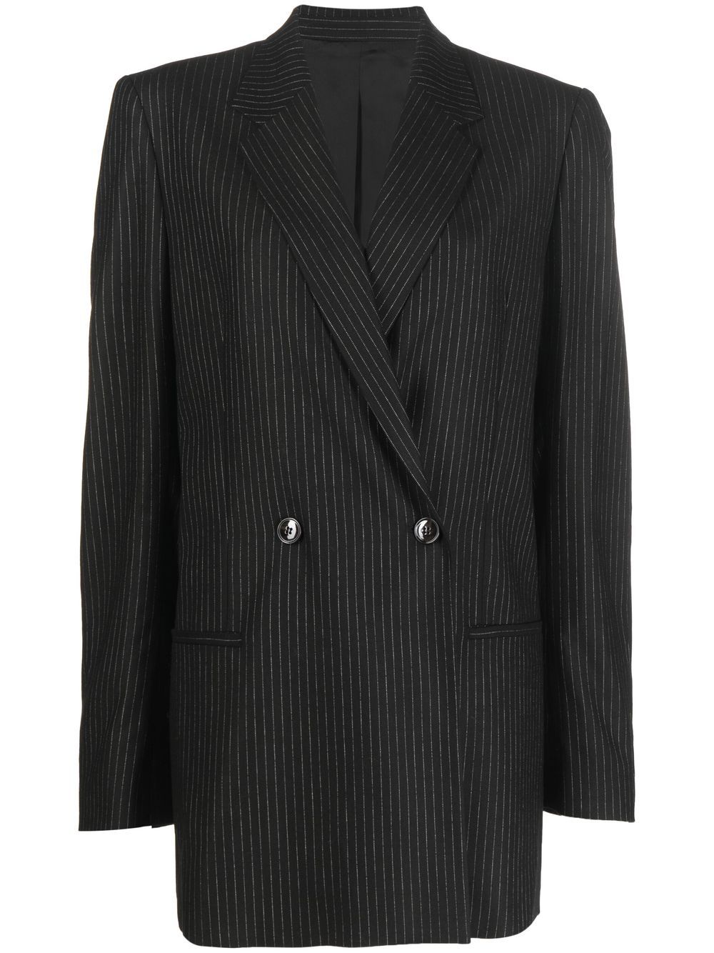 TOTEME pinstripe-pattern double-breasted blazer - Black von TOTEME