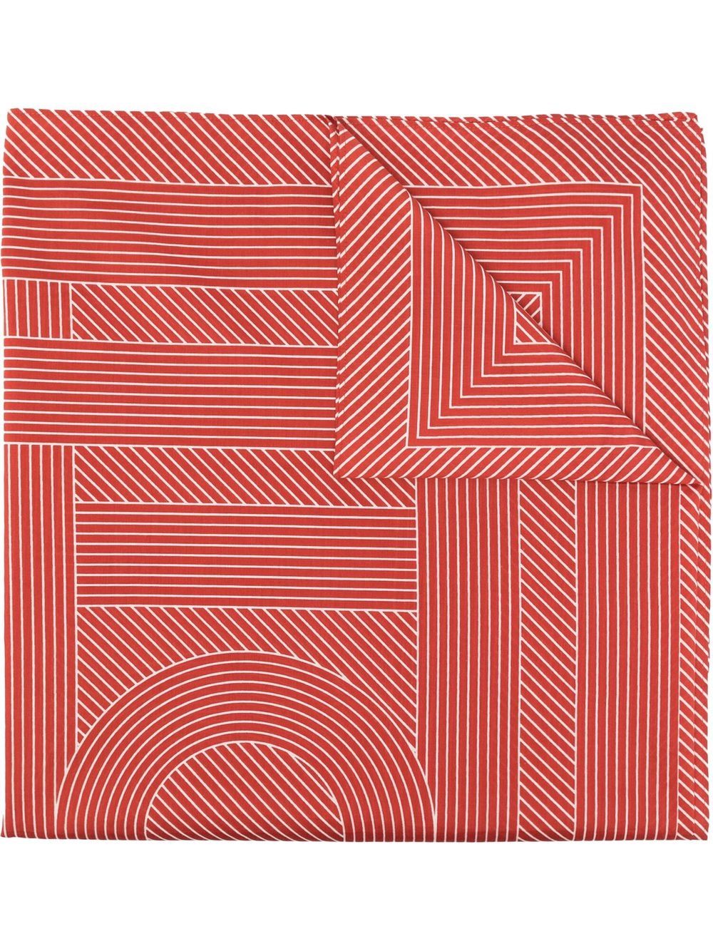 TOTEME striped monogram-print scarf - Red von TOTEME