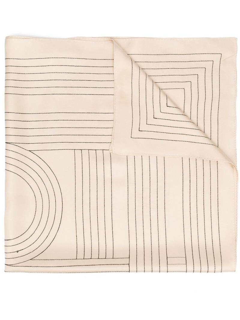 TOTEME striped embroidered silk scarf - Neutrals von TOTEME