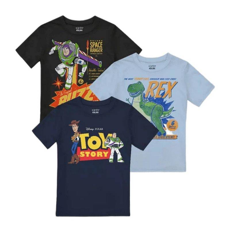 Buzz Woody & Rex Tshirt (3erpack) Jungen Blau 116 von Toy Story