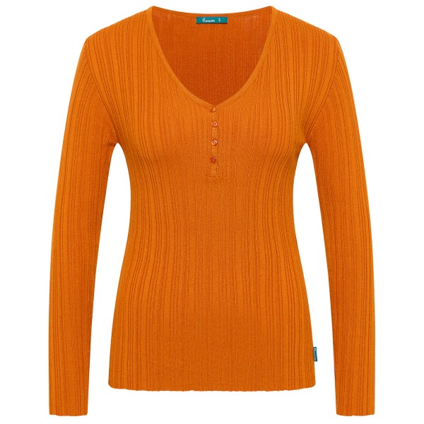 Tranquillo - Women's Seidiges Ecovero-Shirt V-Neck - Longsleeve Gr L orange von Tranquillo