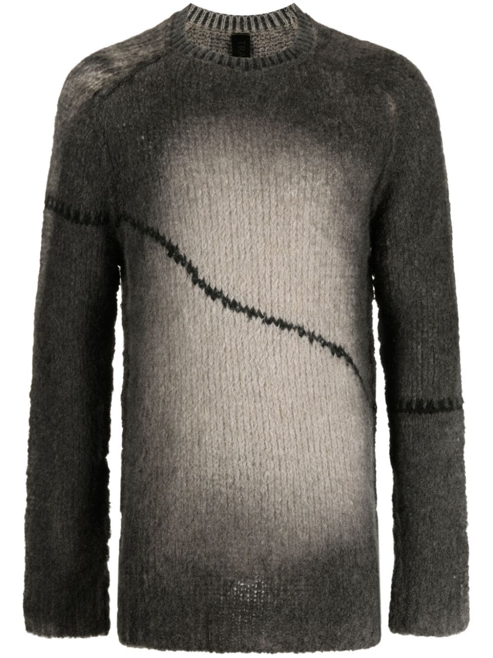 Transit faded-effect intarsia-knit jumper - Grey von Transit