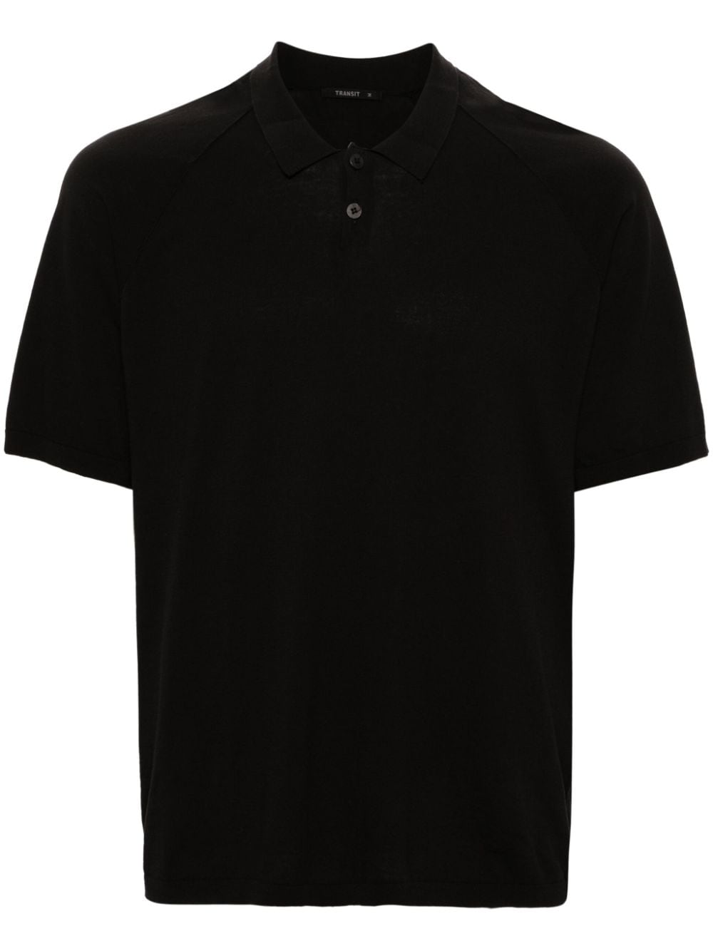Transit fine-knit cotton polo shirt - Black von Transit