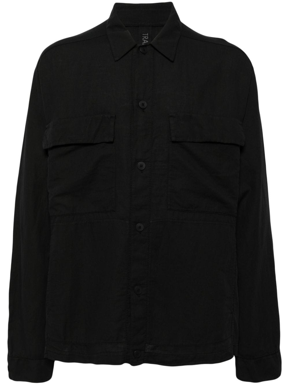 Transit long sleeves pocket shirt - Black von Transit