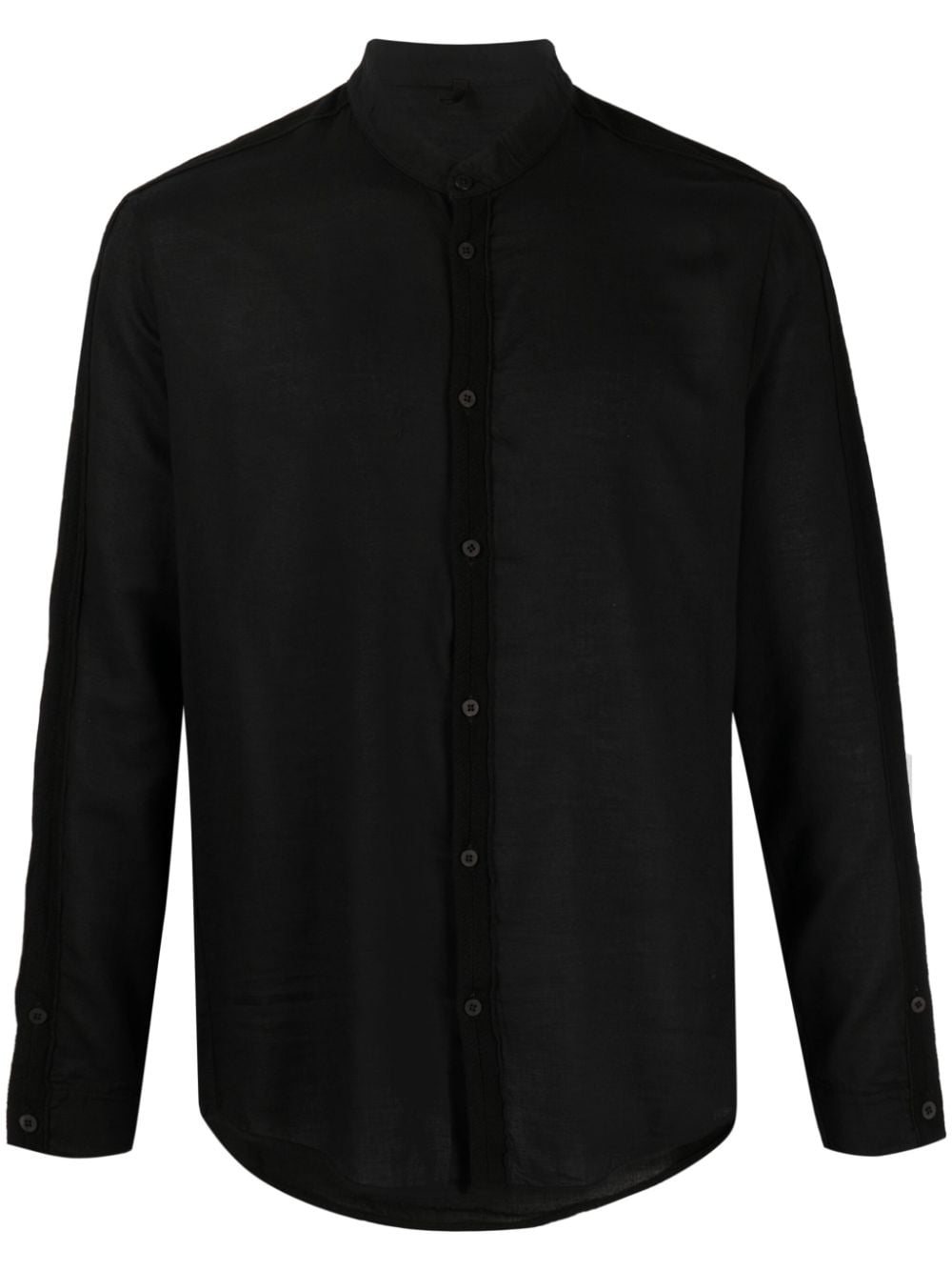 Transit mandarin-collar appliqué embellished shirt - Black von Transit