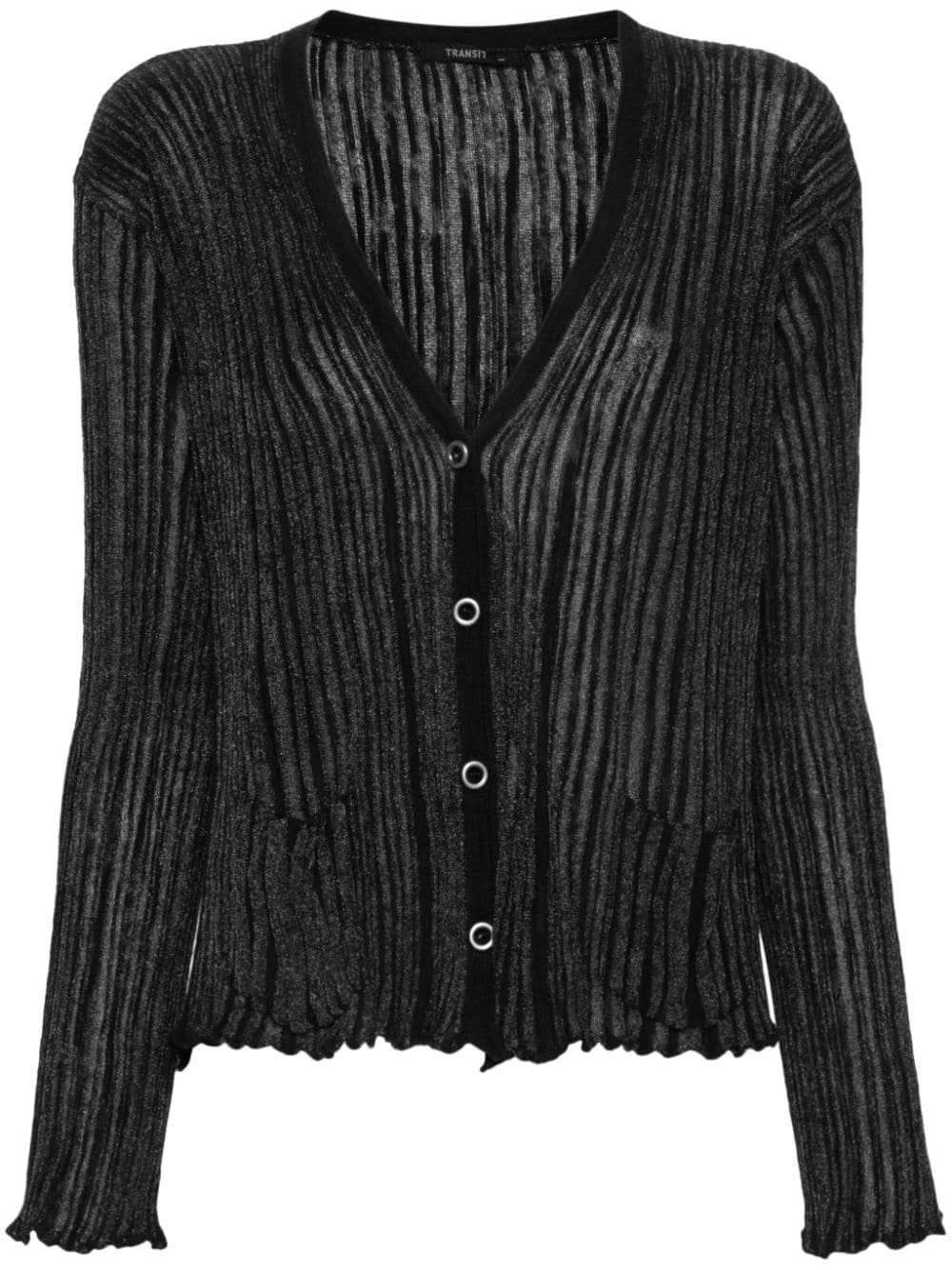 Transit metallic-threading cardigan - Black von Transit