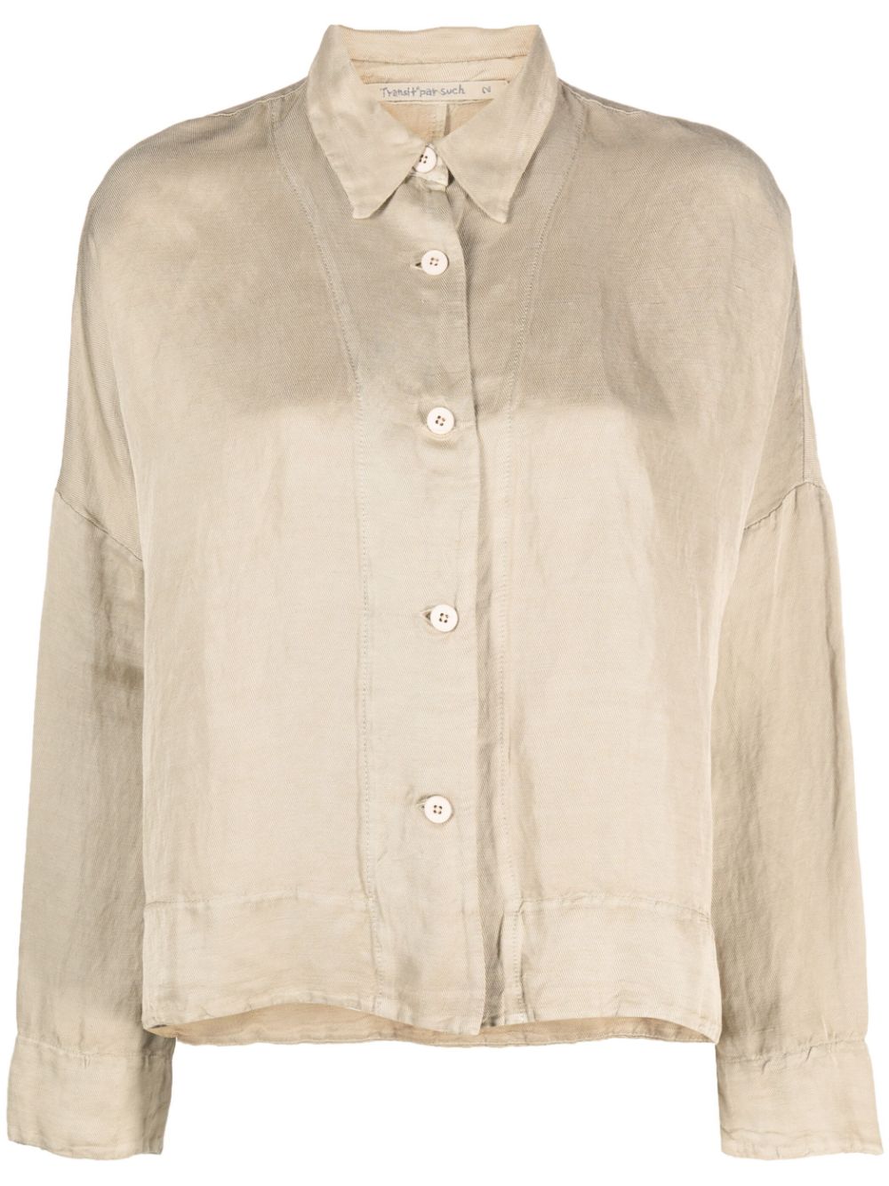 Transit oversized linen-blend shirt jacket - Neutrals von Transit