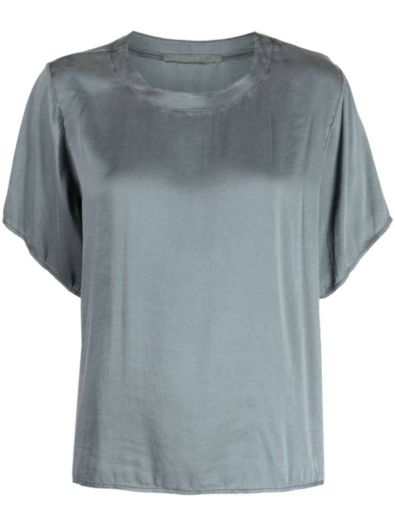 Transit panelled satin T-shirt - Blue von Transit