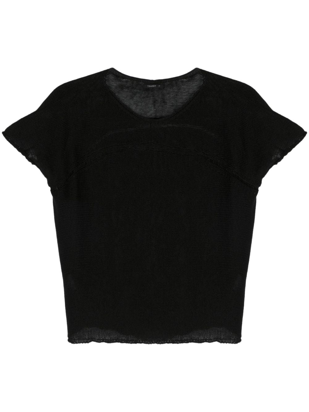 Transit semi-sheer knitted blouse - Black von Transit