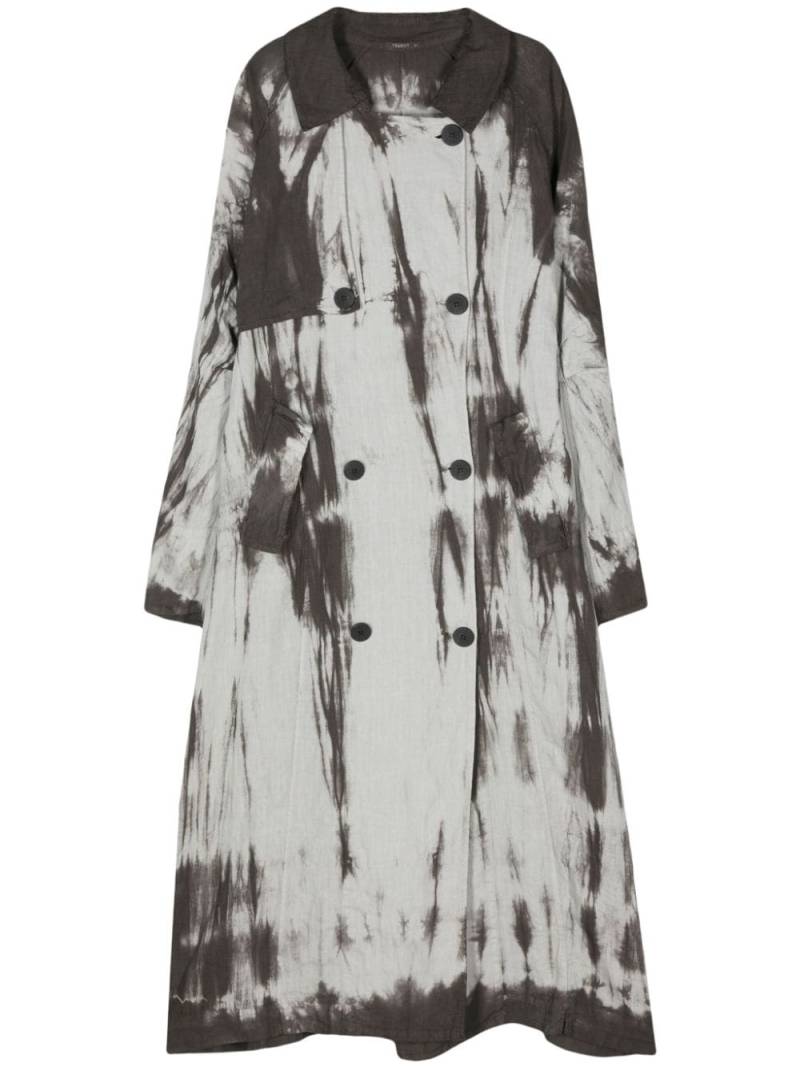 Transit tie-dye linen trench coat - Grey von Transit