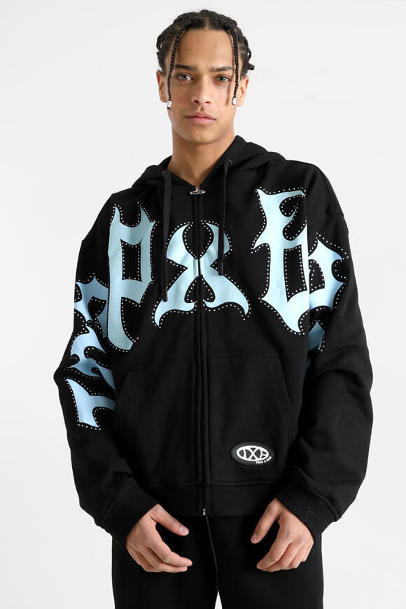 Trap X Bae Kapuzensweatjacke | Schwarz + Blau | Herren  | XL von Trap X Bae