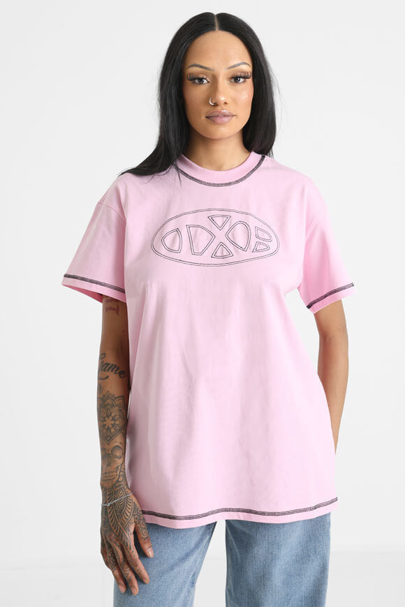 Trap X Bae Oversize T-Shirt | Pink + Schwarz | Damen  | L von Trap X Bae