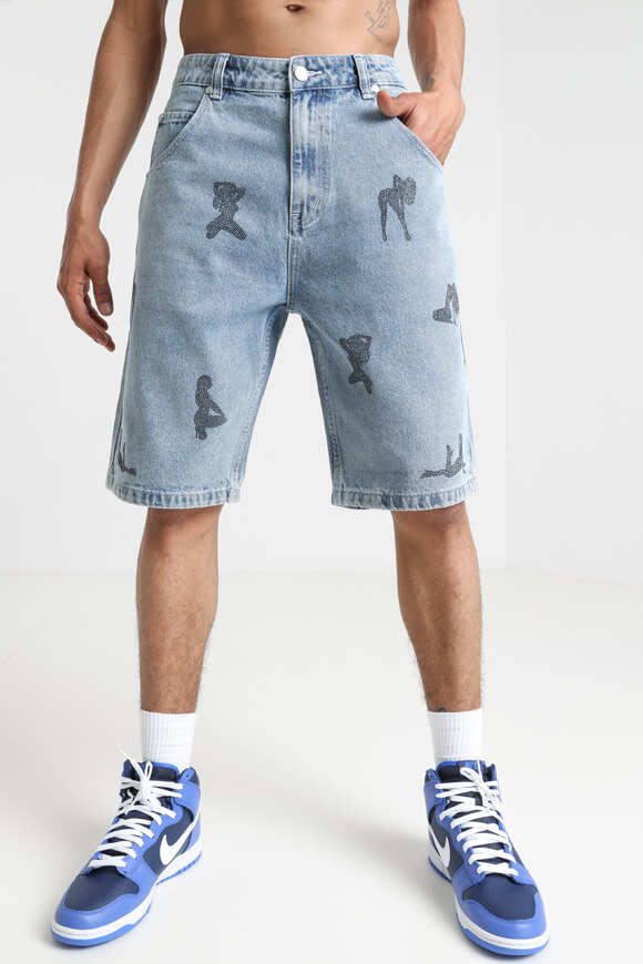 Trap Jeansshorts | Hellblau + Schwarz | Herren  | 28 von Trap