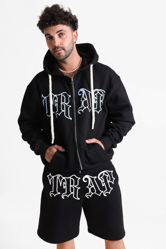 Trap Kapuzensweatjacke | Schwarz + Hellblau | Herren  | L von Trap