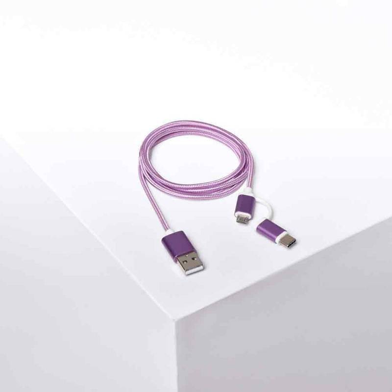 2 in 1 Charge Cable in Violett von Travel Blue