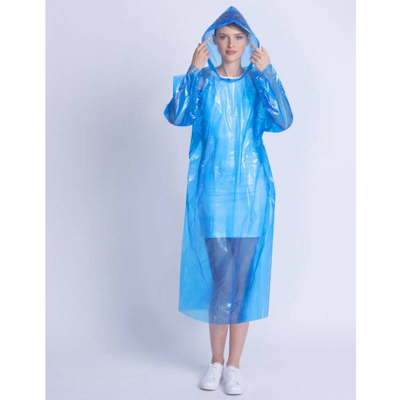 Regenschutz mit Kapuze in Blau von Travel Blue