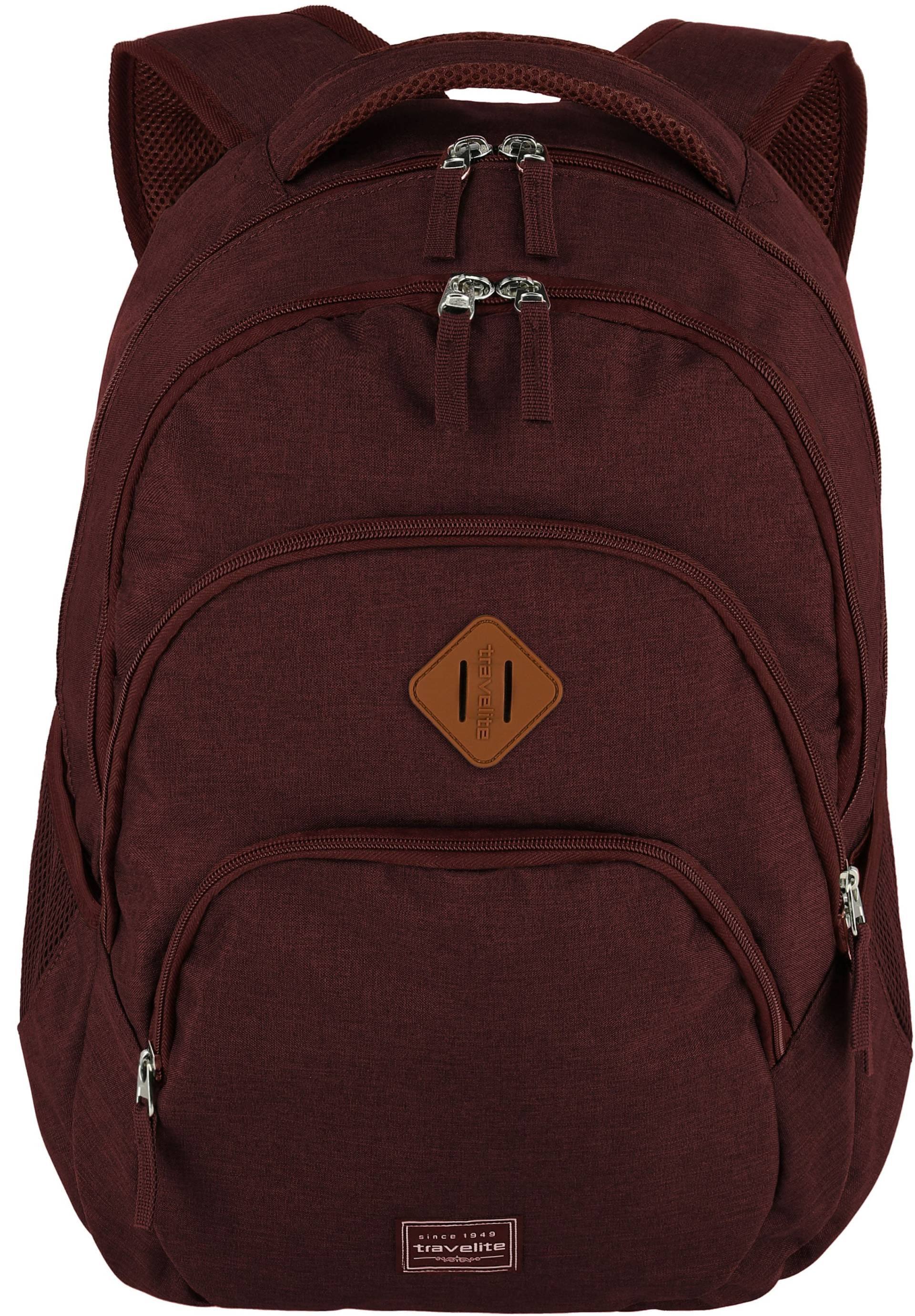 travelite Laptoprucksack »BASICS, bordeaux«, Arbeitsrucksack Schulrucksack Freizeitrucksack mit 15-Zoll Laptopfach von Travelite