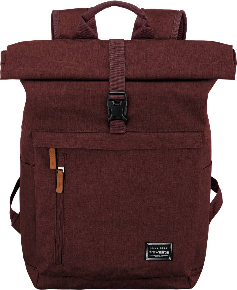 travelite Laptoprucksack »BASICS Rollup, bordeaux«, Freizeitrucksack Arbeitsrucksack Schulrucksack Reiserucksack von Travelite