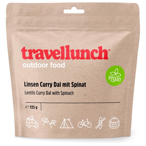 Travellunch - Linsen Curry Dal mit Spinat - vegan Gr 125 g;250 g linsen curry von Travellunch