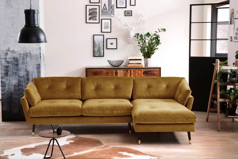 Trends by HG Ecksofa »Japan L-Form«, mit Fuss in Holz-Metallkombination, Recamiere rechts oder links von Trends by HG