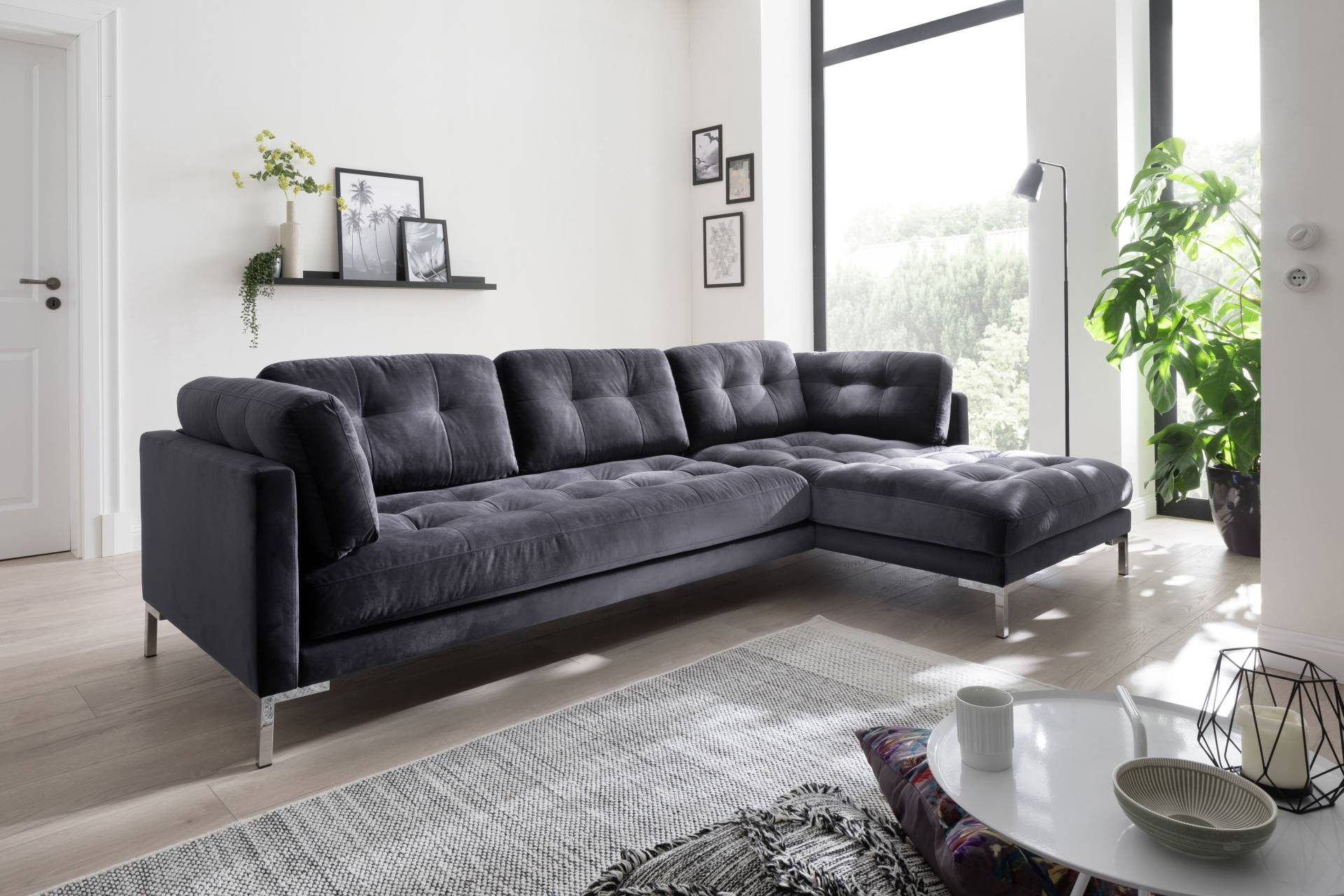 Trends by HG Ecksofa »Landau L-Form«, in Cord-Stoff mit Metallfuss von Trends by HG