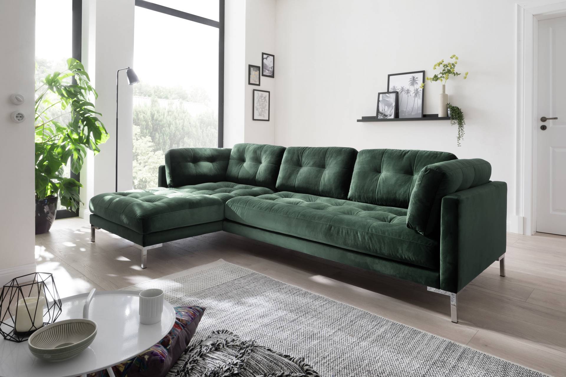 Trends by HG Ecksofa »Landau L-Form«, in Cord-Stoff mit Metallfuss von Trends by HG