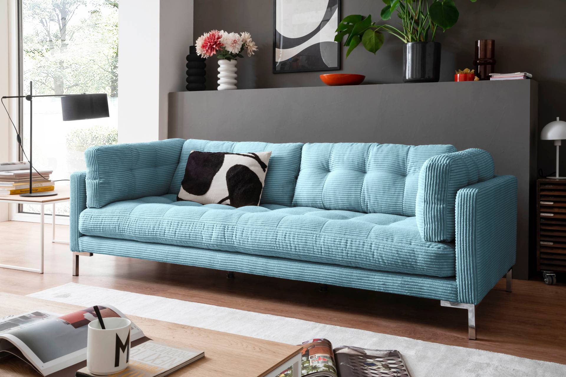 Trends by HG 3-Sitzer »Landau«, in Cord-Stoff mit Metallfuss Trends by HG 3-Sitzer »Landau«, in Cord-Stoff mit Metallfuss von Trends by HG
