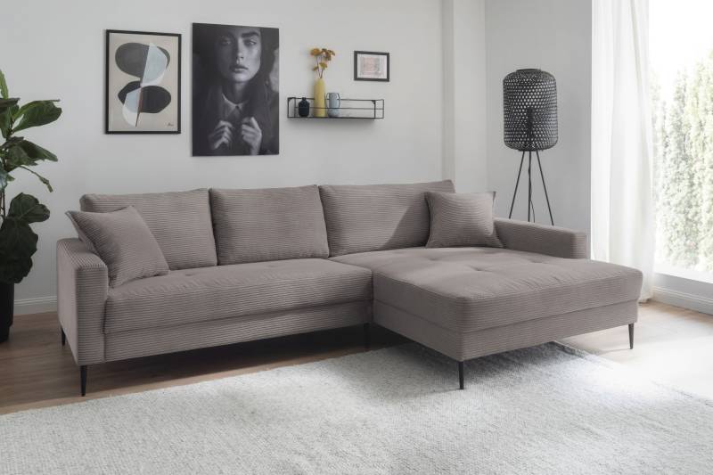 Trends by HG Ecksofa »Summer L-Form«, in Cord-Stoff mit Metallfuss von Trends by HG