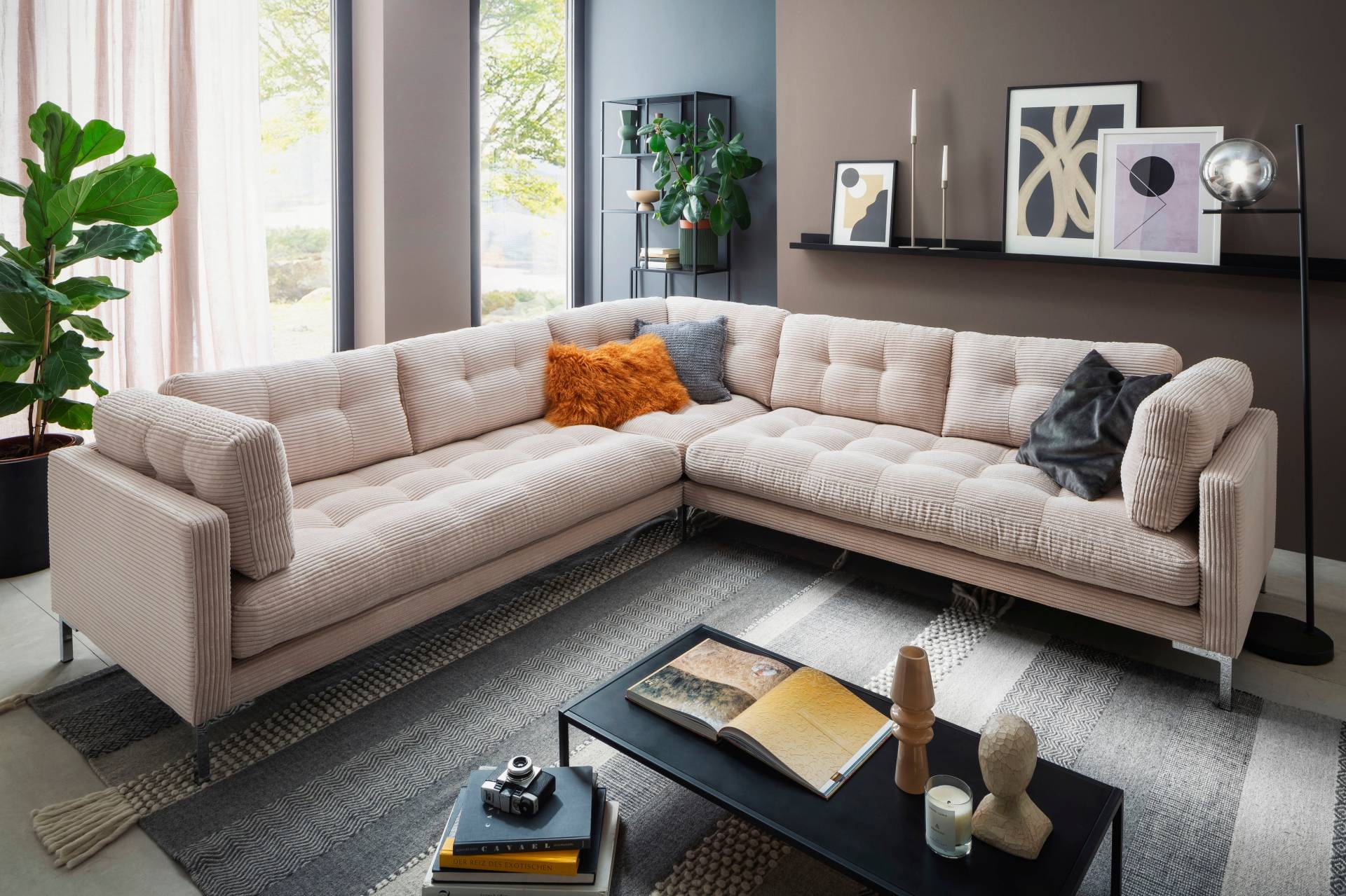 Trends by HG Wohnlandschaft »Landau U-Form«, in Cord-Stoff mit Metallfuss Trends by HG Wohnlandschaft »Landau U-Form«, in Cord-Stoff mit Metallfuss von Trends by HG